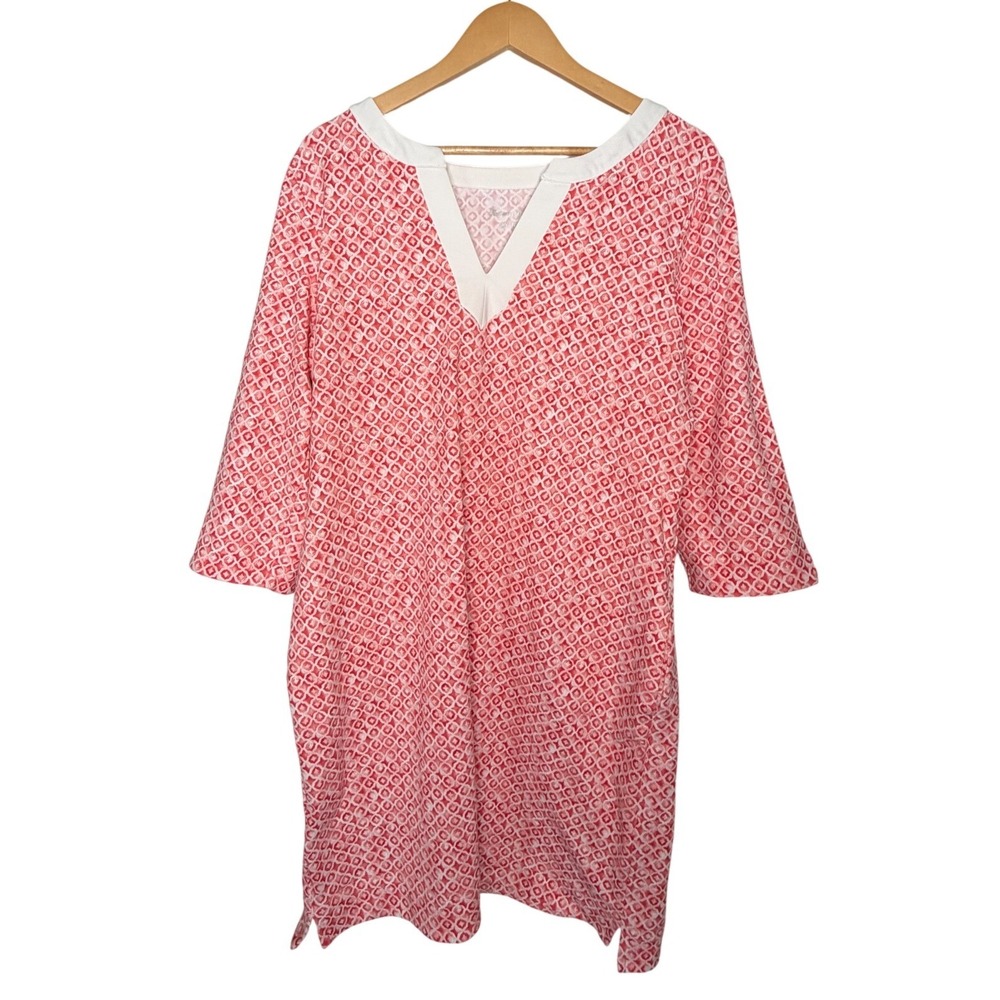 Tommy Bahama IslandZone Aubrey Dress Coral 3/4 Sleeve Large NWOT Preppy Stretch